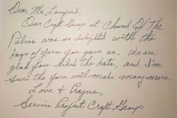A handwritten letter from the lord of christ